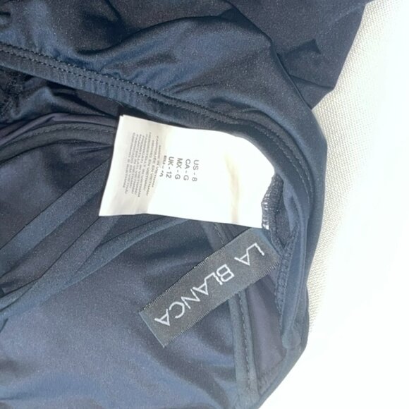 La Blanca Island Goddess Underwire Lace Up One Piece in Black - Picture 8 of 8